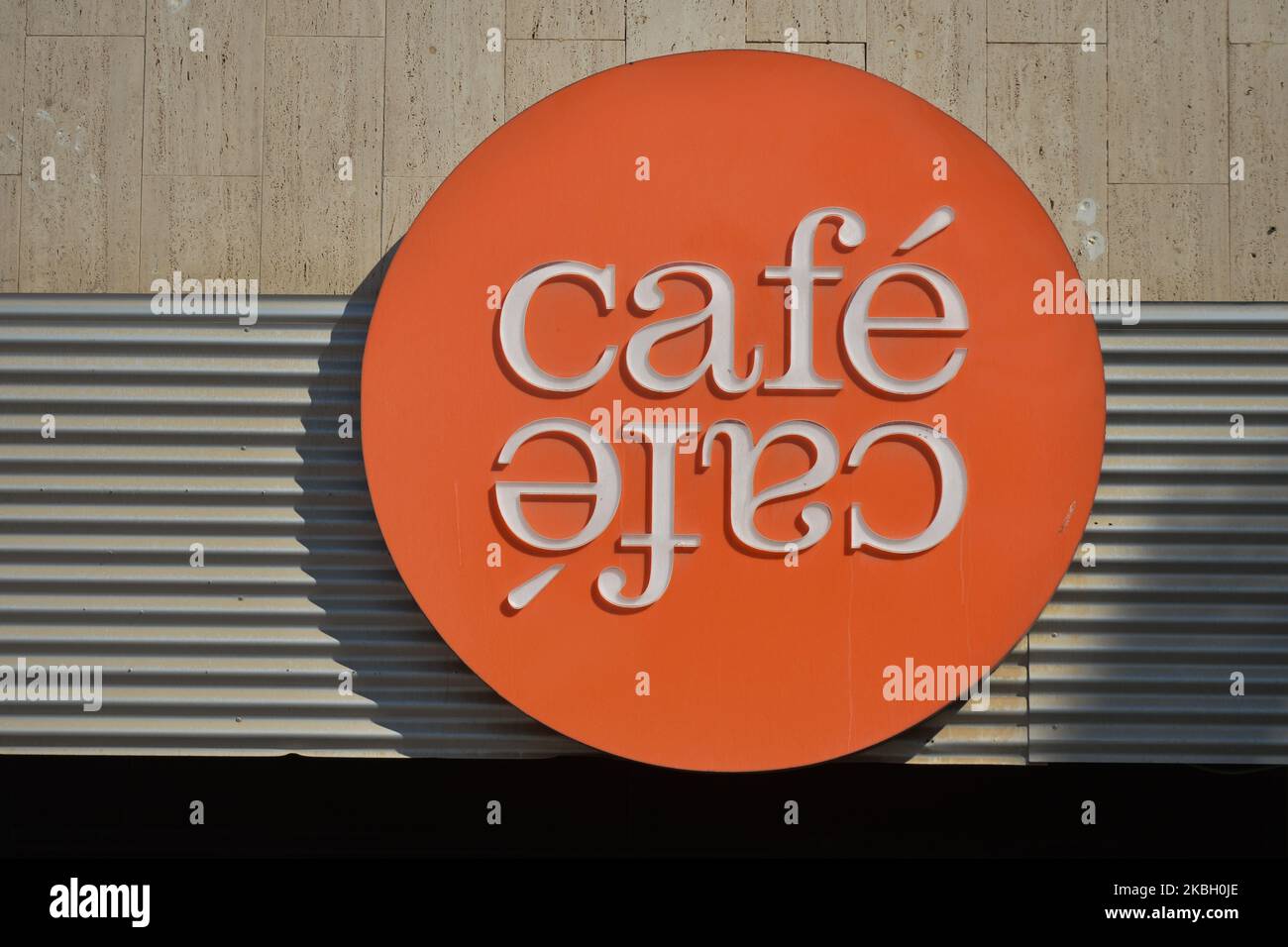 'Cafe' coffee shop logo in Eilat. On Monday, February 3, 2020, in Eilat, Israel. (Photo by Artur Widak/NurPhoto) Stock Photo