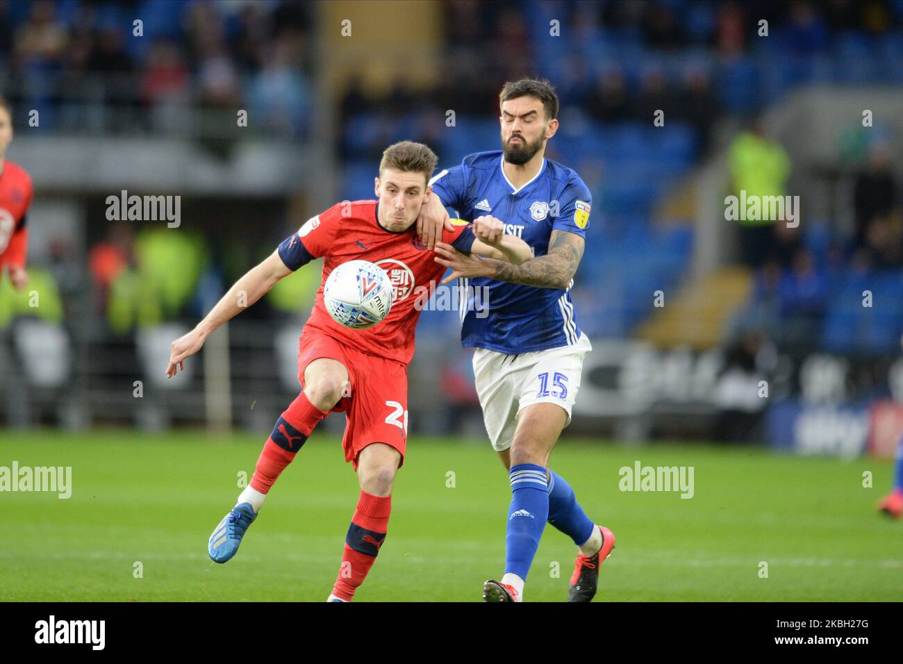 Cardiff, UK. 07th Aug, 2021. Marlon Pack #21 of Cardiff City under pressure  from Callum Styles #4 of Barnsley in Cardiff, United Kingdom on 8/7/2021.  (Photo by Mike Jones/News Images/Sipa USA) Credit