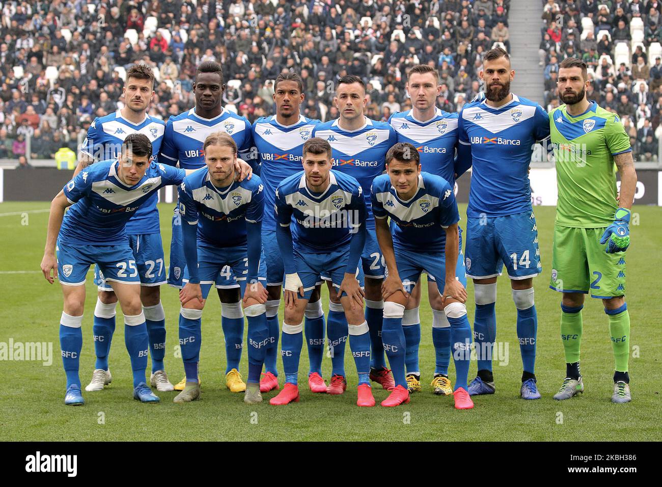 Lineup of Brescia Calcio during the Serie A match between Juventus and Brescia Calcio at Allianz Stadium on February 16, 2020 in Turin, Italy. (Photo by Giuseppe Cottini/NurPhoto) Stock Photo