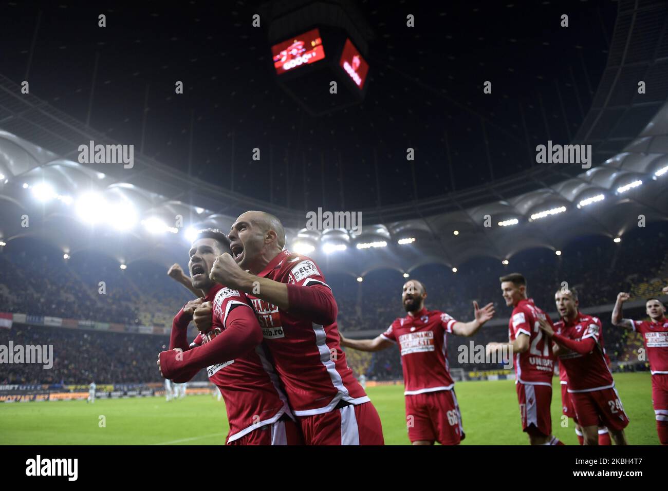 Andrei Sin celebrates during the match between Dinamo Bucharest vs FCSB, for the Football Romania, Liga 1, at Arena Nationala, in Bucharest, Romania, on February 16, 2020. (Photo by Alex Nicodim/NurPhoto) Stock Photo