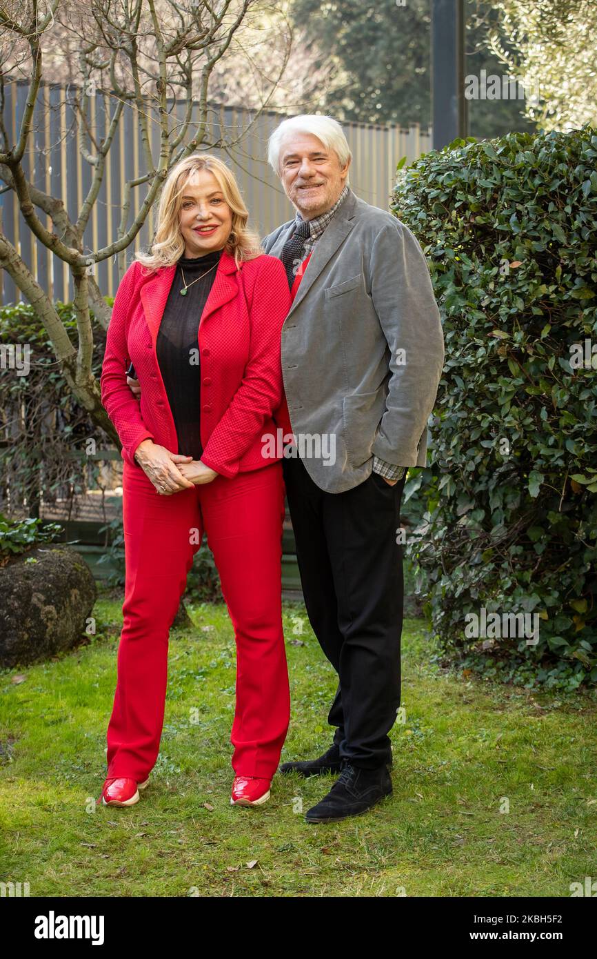 Richy Tognazzi and Simona Izzo (L) attend the photocall of the new Fiction TV '' La Vita Promessa'' second season on February 17, 2020 in Rome, Italy. (Photo by Mauro Fagiani/NurPhoto) Stock Photo