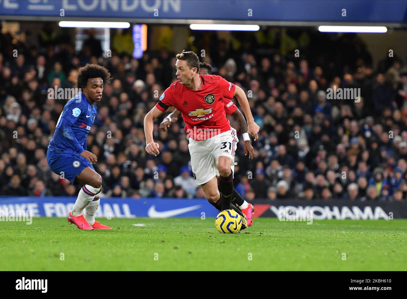 Nemanja Matic during the Premier League match between Chelsea FC and Manchester United at Stamford Bridge on February 17, 2020 in London, United Kingdom. (Photo by MI News/NurPhoto) Stock Photo