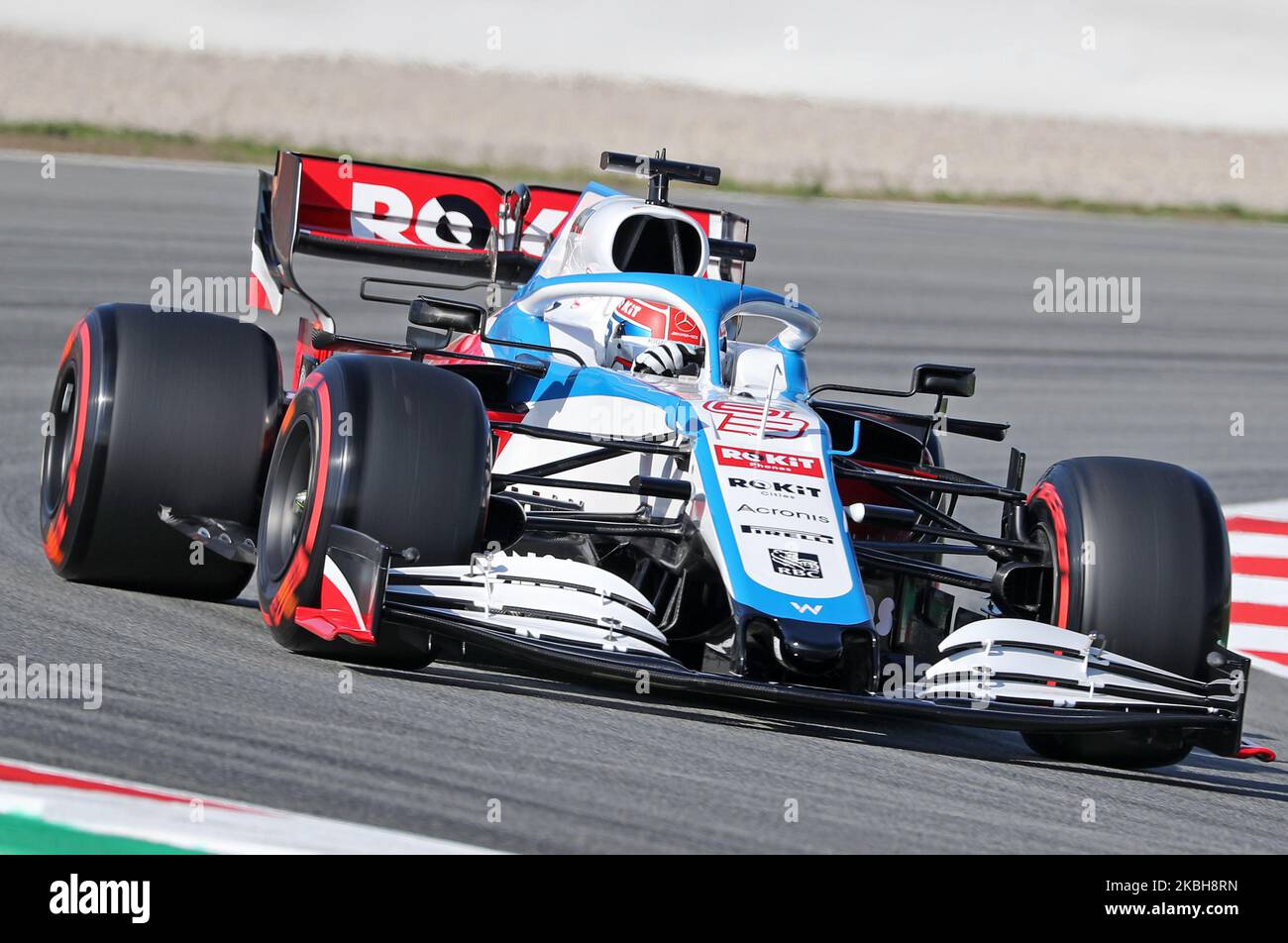 George Russell and the Williams FW 43 during the day 1 of the formula 1 testing, on 19 February 2020, in Barcelona, Spain. -- (Photo by Urbanandsport/NurPhoto) Stock Photo