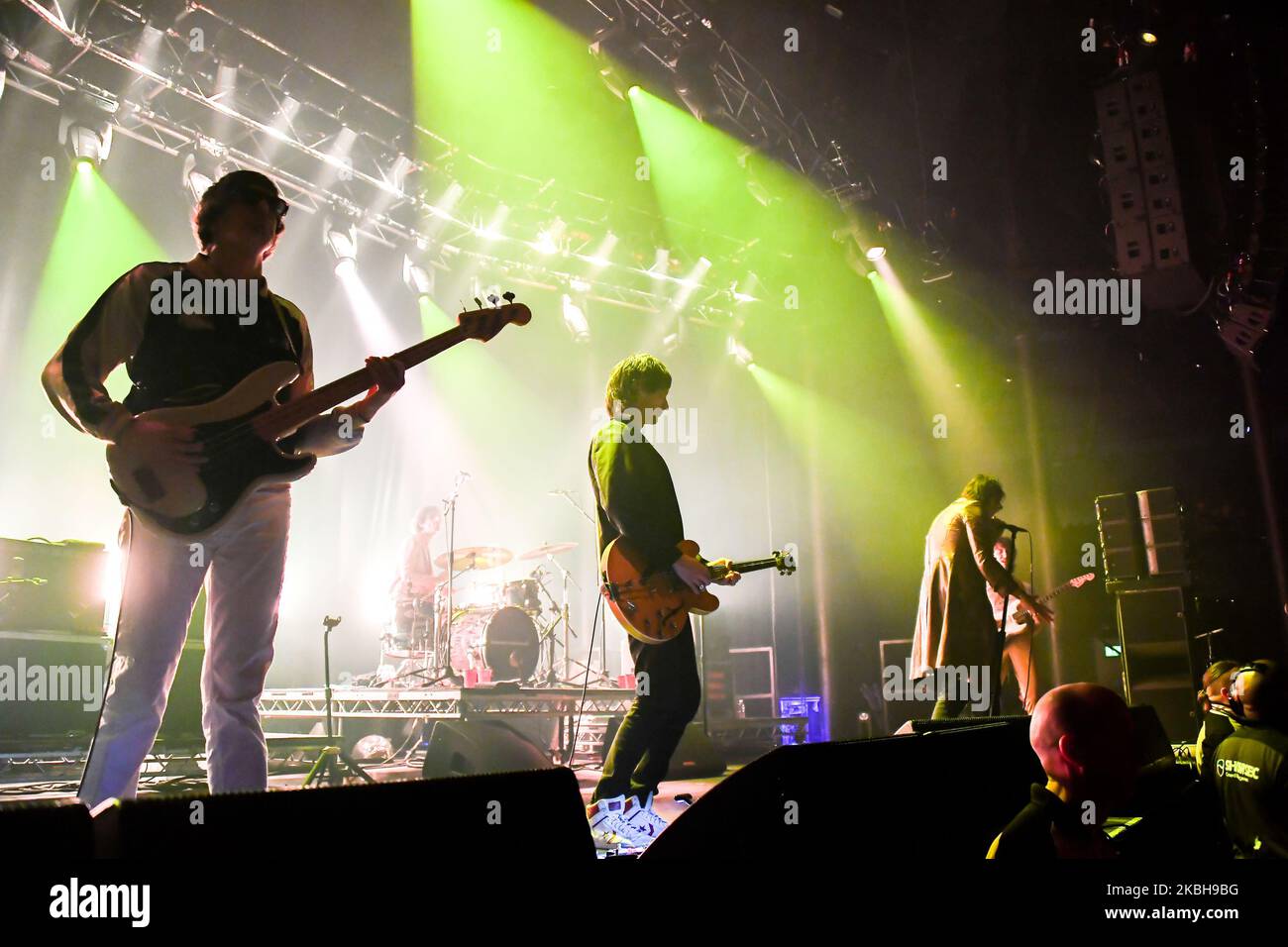 American indie rock band The Strokes perform live at Roundhouse, London on February 19, 2020. The Strokes are an American rock band from New York City, composed of singer Julian Casablancas, lead guitarist Nick Valensi, rhythm guitarist Albert Hammond Jr., bassist Nikolai Fraiture, and drummer Fabrizio Moretti. (Photo by Alberto Pezzali/NurPhoto) Stock Photo