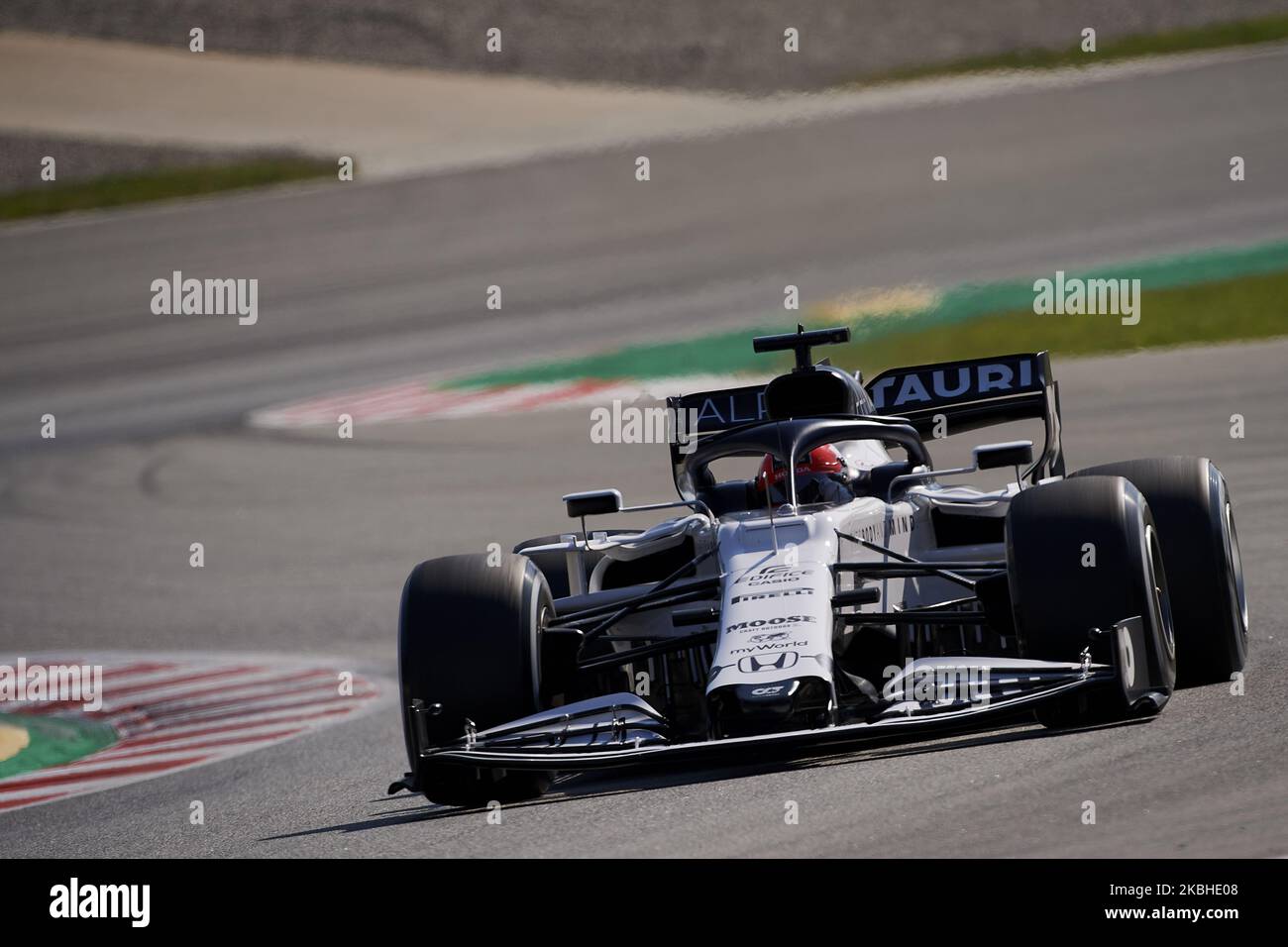 Daniil Kvyat of Russia driving the (26) Scuderia AlphaTauri Honda during day three of Formula 1 Winter Testing at Circuit de Barcelona-Catalunya on February 21, 2020 in Barcelona, Spain. (Photo by Jose Breton/Pics Action/NurPhoto) Stock Photo