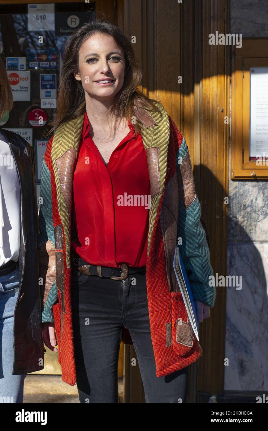 Andrea Levy pose during the first working meeting at the Gijon cafe in Madrid, Spain, on February 21, 2020 (Photo by Oscar Gonzalez/NurPhoto) Stock Photo