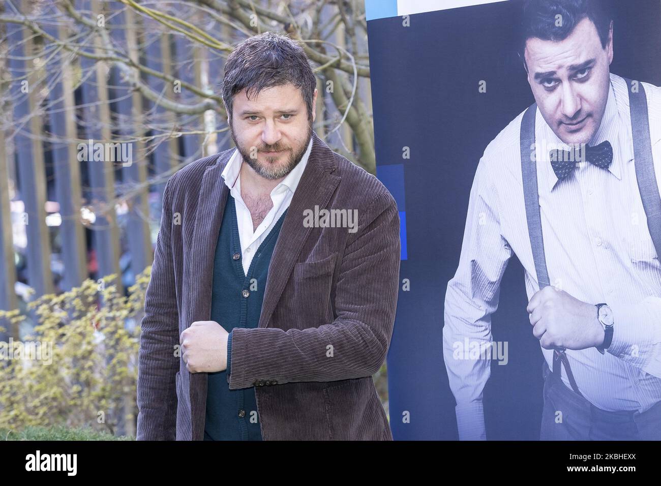 Edoardo Pesce attends 'â€˜Permette? Alberto Sordi' photocall, in Rome, Italy, on February 21, 2020 (Photo by Mauro Fagiani/NurPhoto) Stock Photo