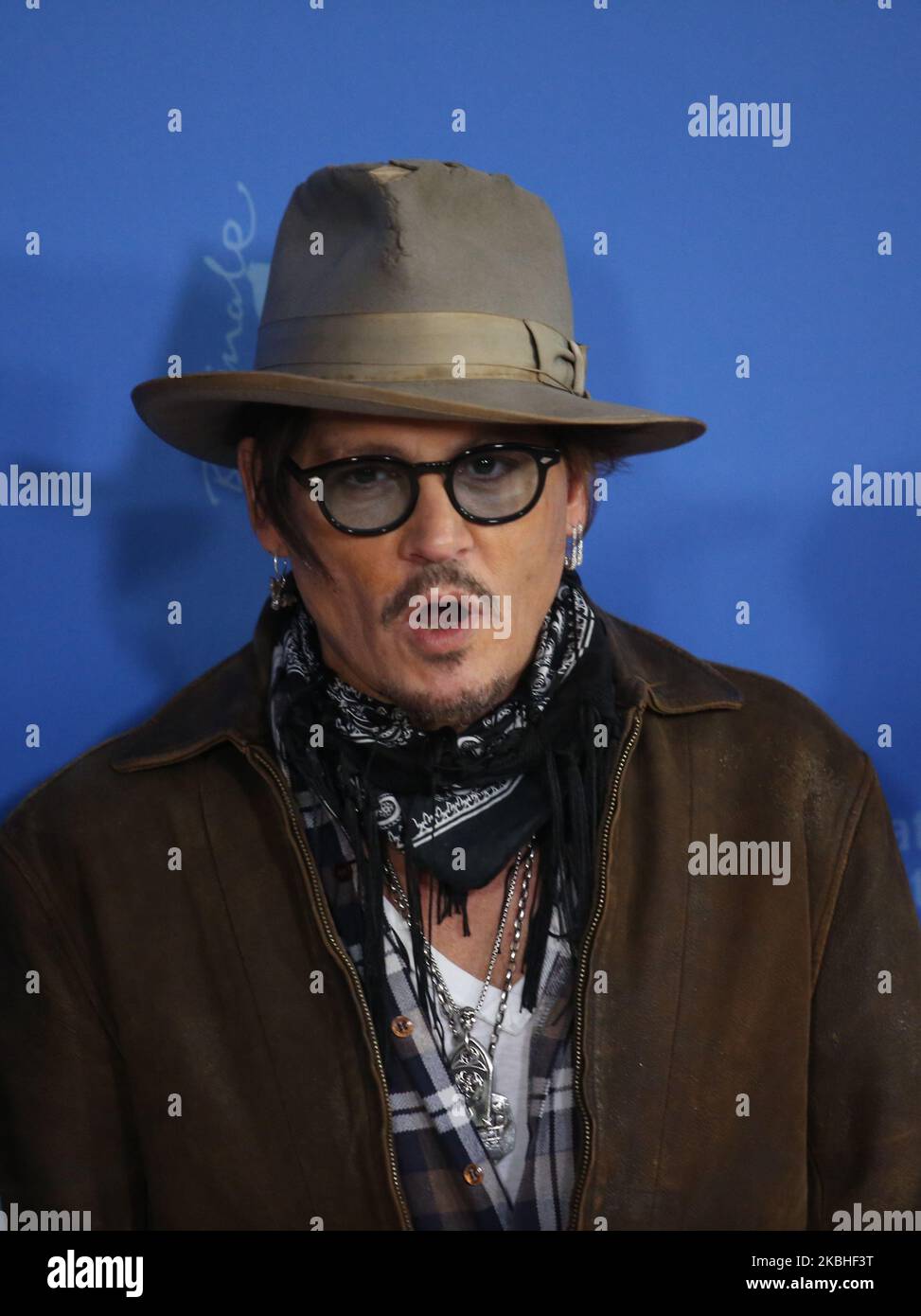 Johnny Depp, Actor attends a photo call of Minamata during 70th Berlinale International Film Festival in Grand Hyatt in Berlin, Germany on February 21, 2020. (Photo by Dominika Zarzycka/NurPhoto) Stock Photo