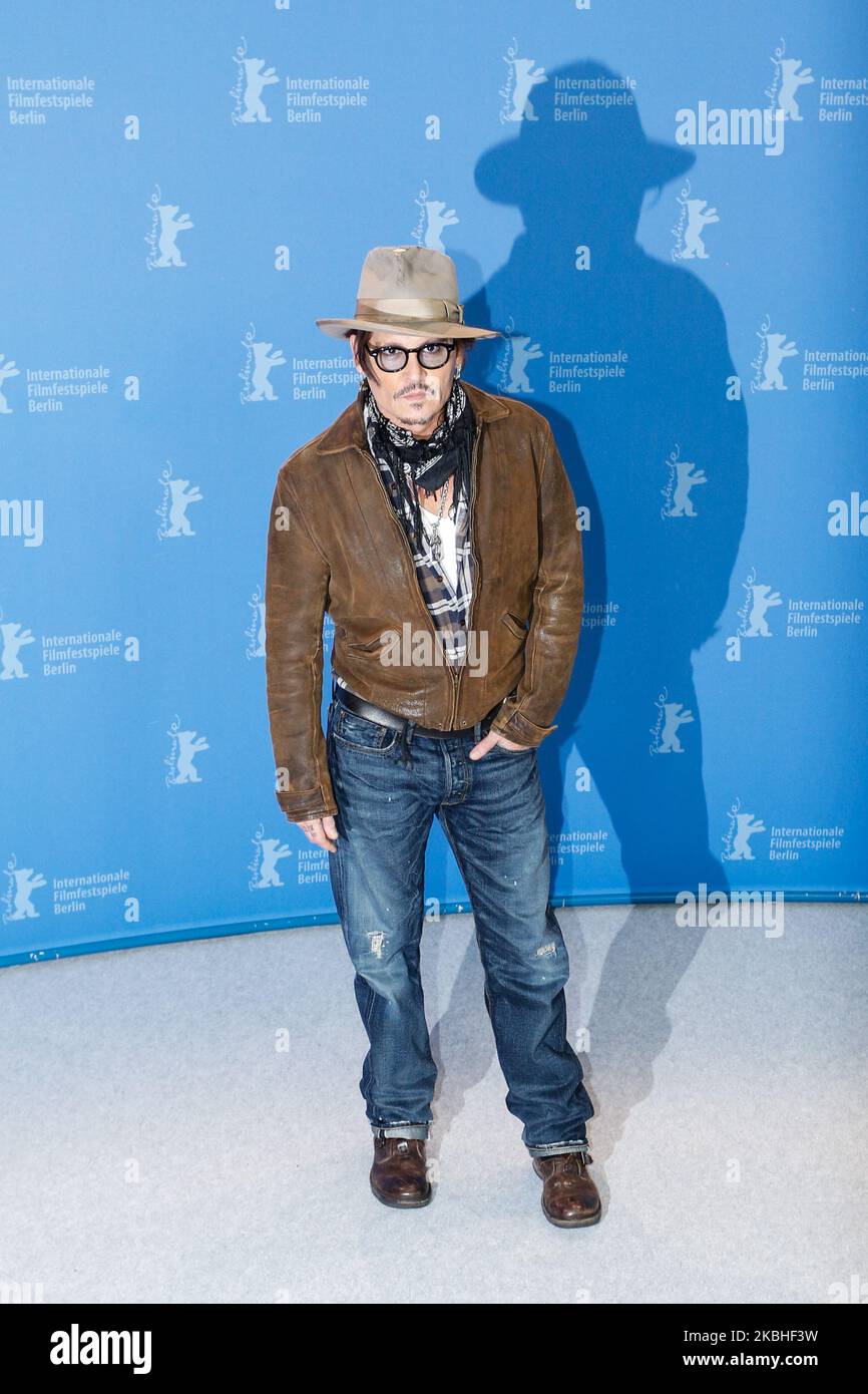 Johnny Depp, Actor attends a photo call of Minamata during 70th Berlinale International Film Festival in Grand Hyatt in Berlin, Germany on February 21, 2020. (Photo by Dominika Zarzycka/NurPhoto) Stock Photo