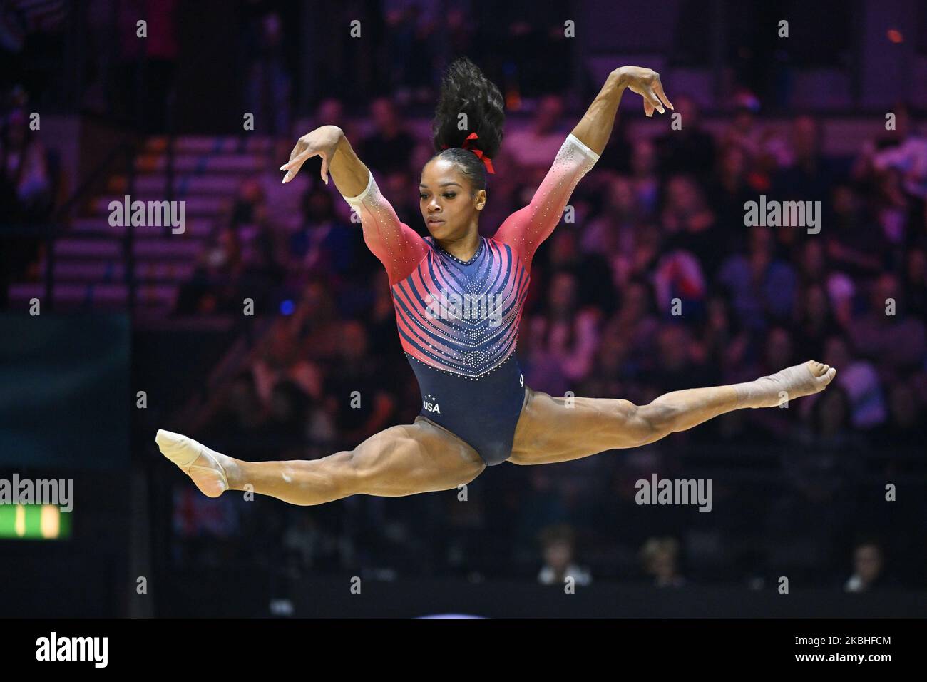 Liverpool, England, November 03, 2022, Shilese Jones (USA) floor during the Gymnastics Artistic