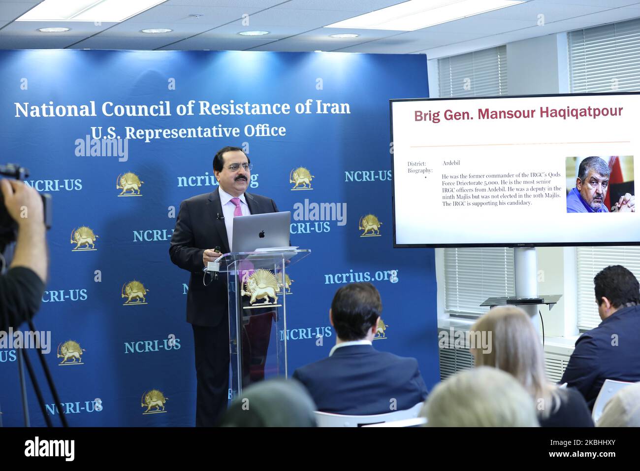 Alireza Jafarzadeh, Washington DC, US, 20/02/2020 -NCRI-US, the National Council of Resistance of Iran, Deputy Director Alireza Jafarzadeh at a news conference at NCRI office, in Washington D.C. on February 20, 2020, said the regime is worried that any schism would aggravate its vulnerability in its stand-off with the Iranian people. (Photo by Siavosh Hosseini/NurPhoto) Stock Photo