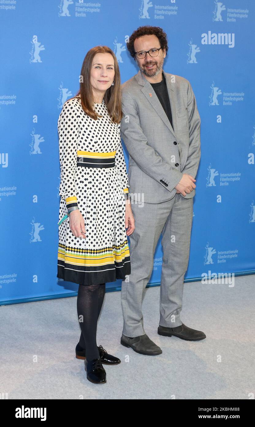 Executive Director of Berlinale Mariette Rissenbeek and Artistic Director of Berlinale Carlo Chatrian pose at the photo call during the 70th Berlinale International Film Festival Berlin at Grand Hyatt Hotel on February 23, 2020 in Berlin, Germany (Photo by Dominika Zarzycka/NurPhoto) Stock Photo