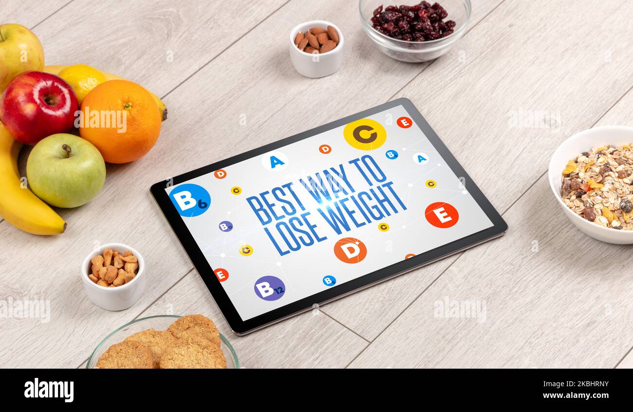 Healthy Tablet Pc compostion concept Stock Photo - Alamy