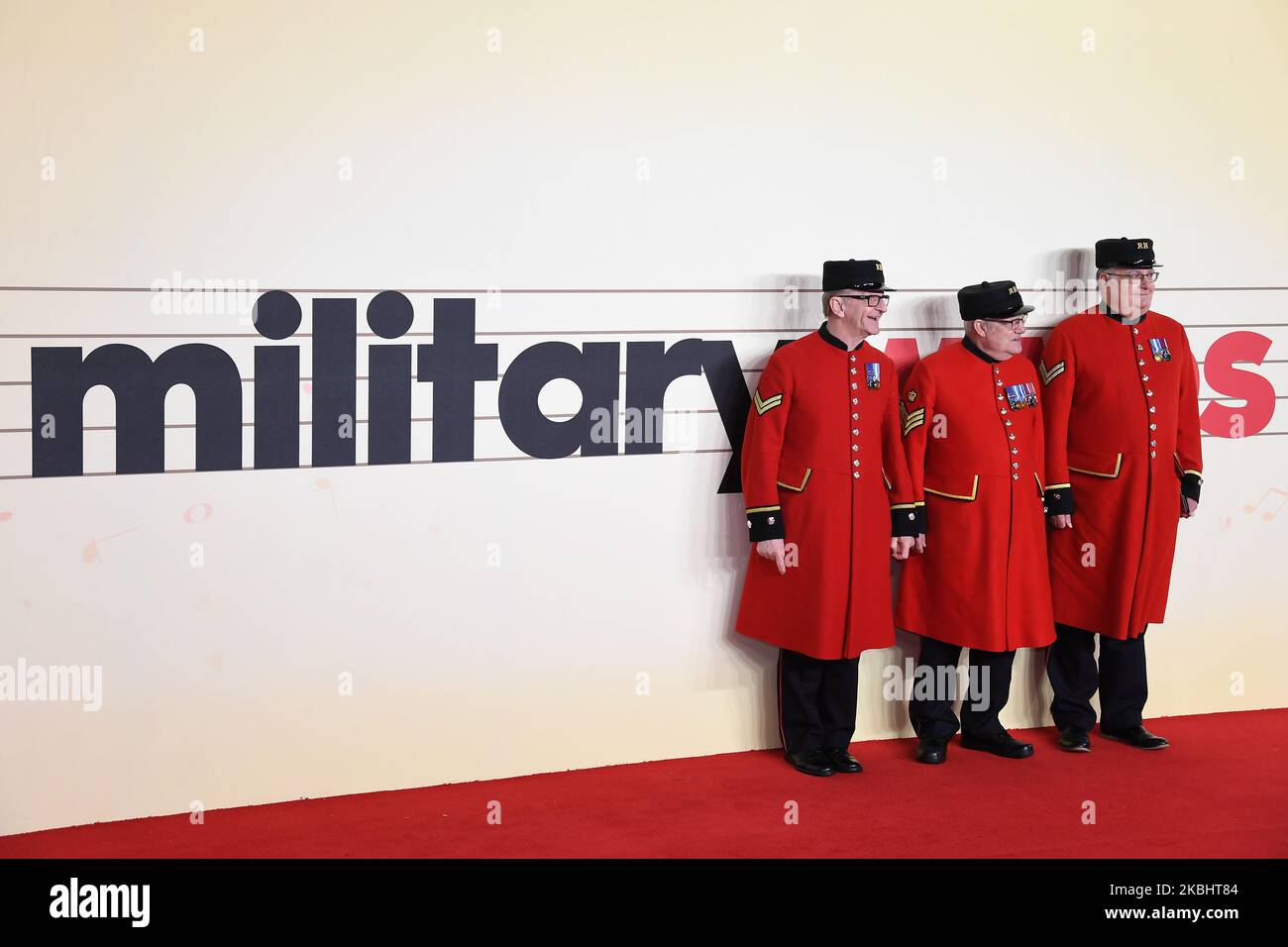 The Chelsea Pensioners attend the Military Wives UK Premiere at Cineworld Leicester Square on February 24, 2020 in London, England. (Photo by Alberto Pezzali/NurPhoto) Stock Photo
