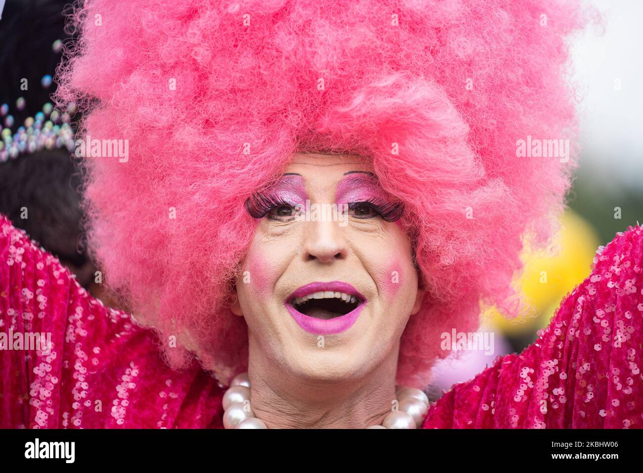 Drag queen Mama Ru follow the block at Tiradentes Avenue during ...