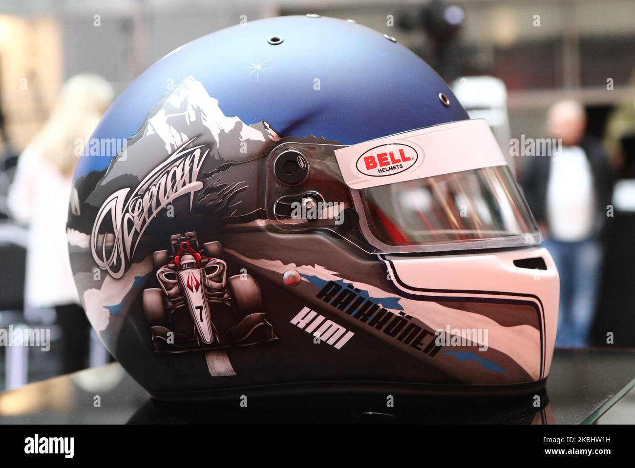 Kask Kimi Raikkonena during the presentation of Alfa Romeo Racing Orlen team on Media day of F1 team in Warsaw, Poland, on February 24, 2020. (Photo by Foto Olimpik/NurPhoto) Stock Photo