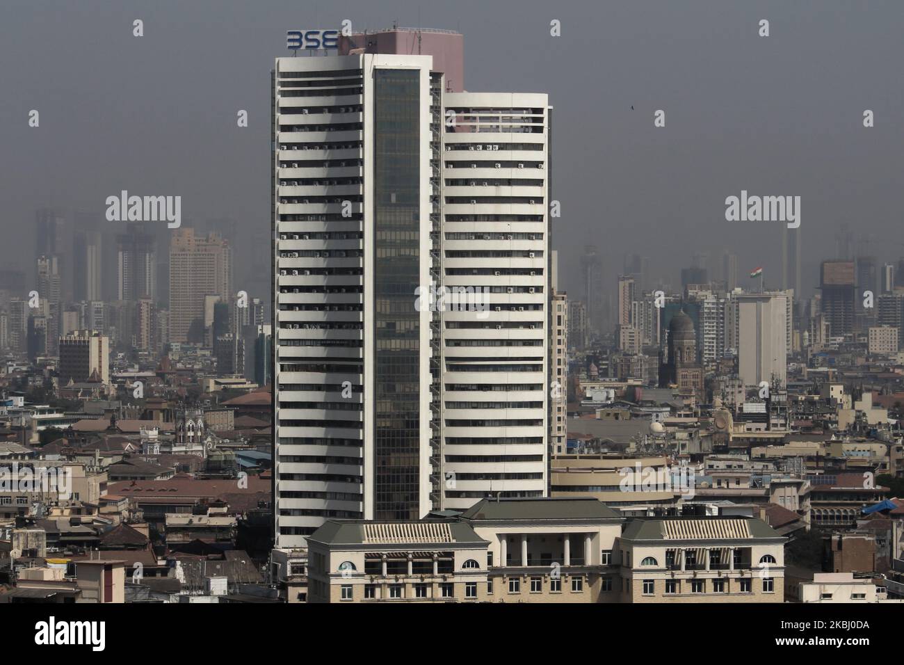 The Bombay Stock Exchange (BSE) building is seen on February 26, 2020 in Mumbai, India. (Photo by Himanshu Bhatt/NurPhoto) Stock Photo