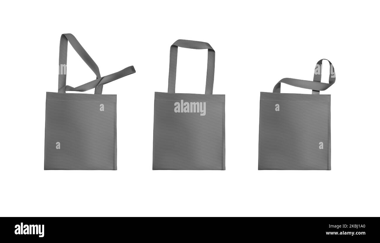 Realistic gray eco bags set vector illustration Stock Vector Image ...