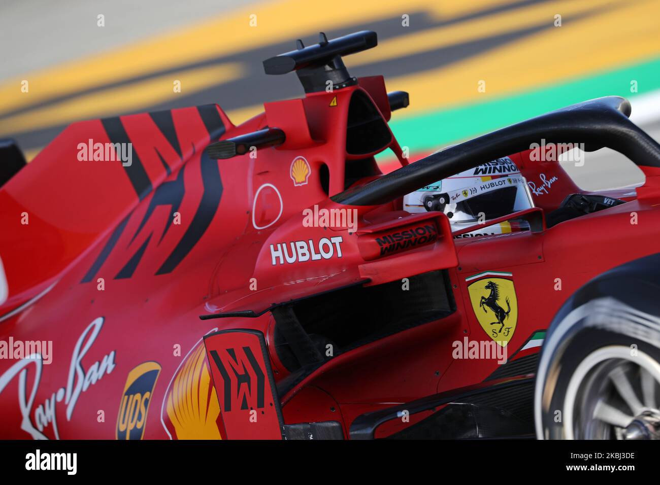 Sebastian Vettel and the Ferrari SF 1000 during the day 5 of the formula 1 testing, on 27 February 2020, in Barcelona, Spain. (Photo by Joan Valls/Urbanandsport/NurPhoto) Stock Photo