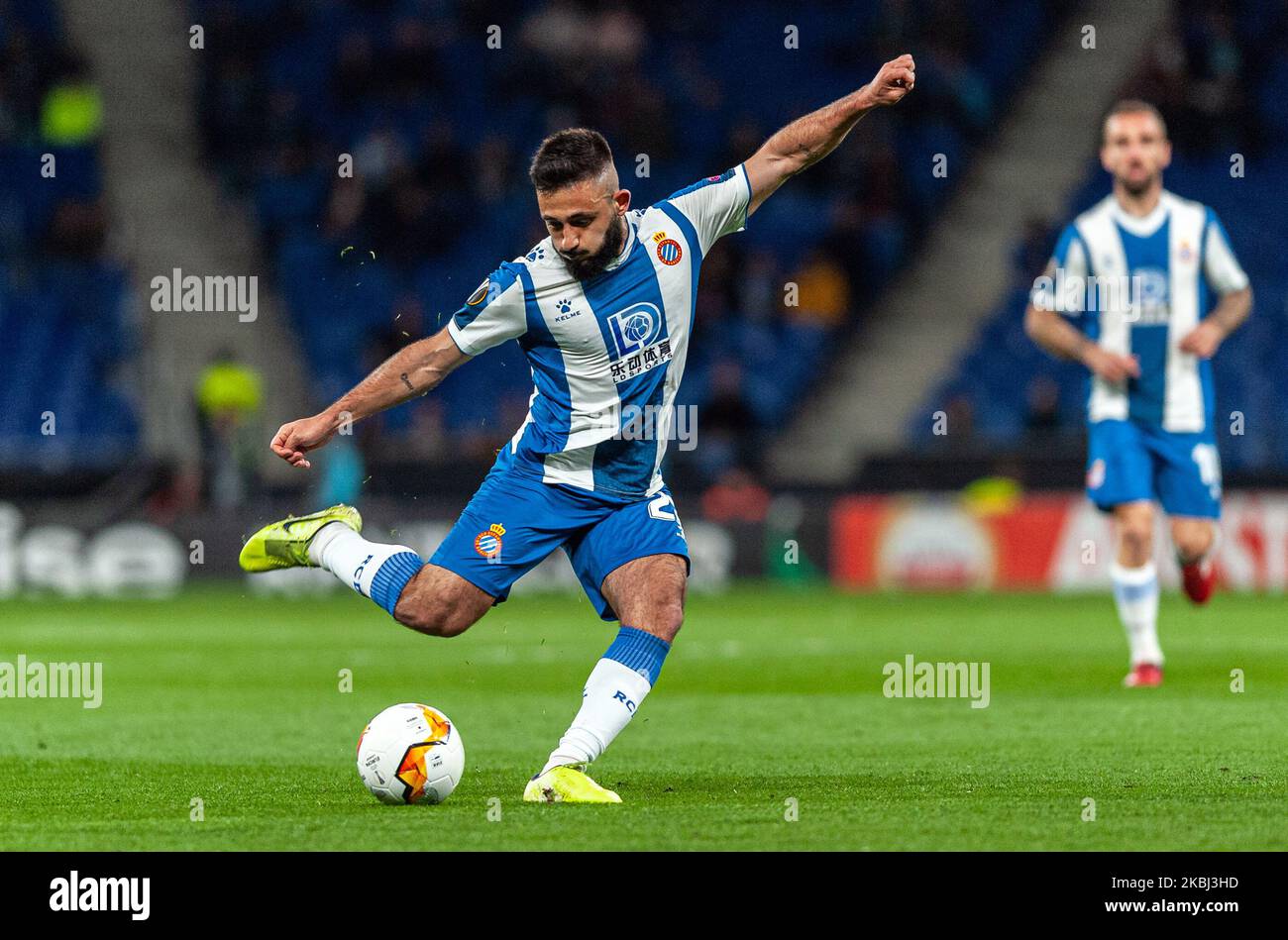 Matias Vargas during the match between RCD Espanyol and Wolverhampton Wanderers FC, corresponding to the second leg of the round of 32 of the Europa League, played at the RCDE Stadium, on 27th February 2020, in Barcelona, Spain. (Photo by Xavier Ballart/Urbanandsport/NurPhoto) Stock Photo