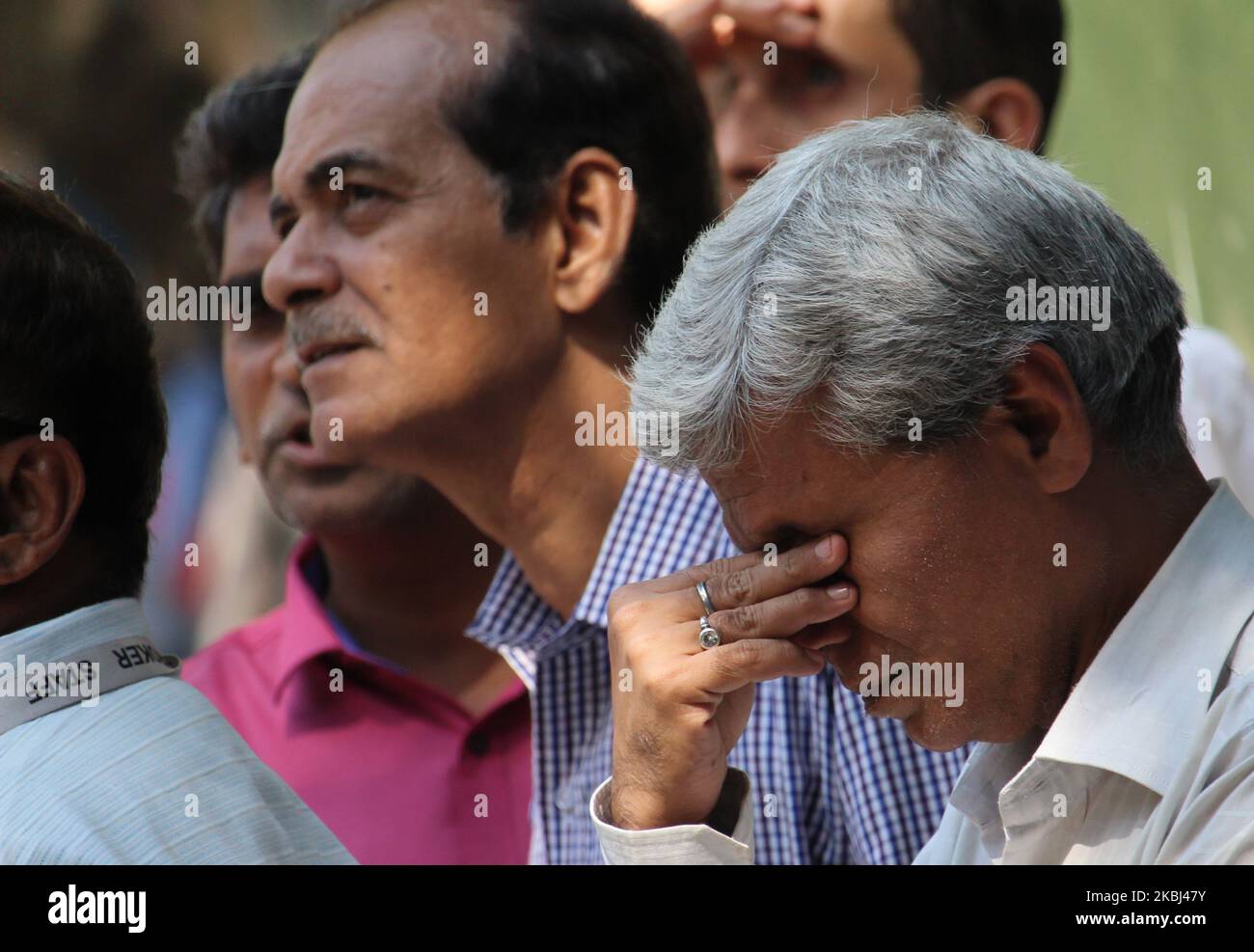 People look at a display of stock prices outside the Bombay Stock Exchange (BSE) building on February 28, 2020 in Mumbai, India. (Photo by Himanshu Bhatt/NurPhoto) Stock Photo