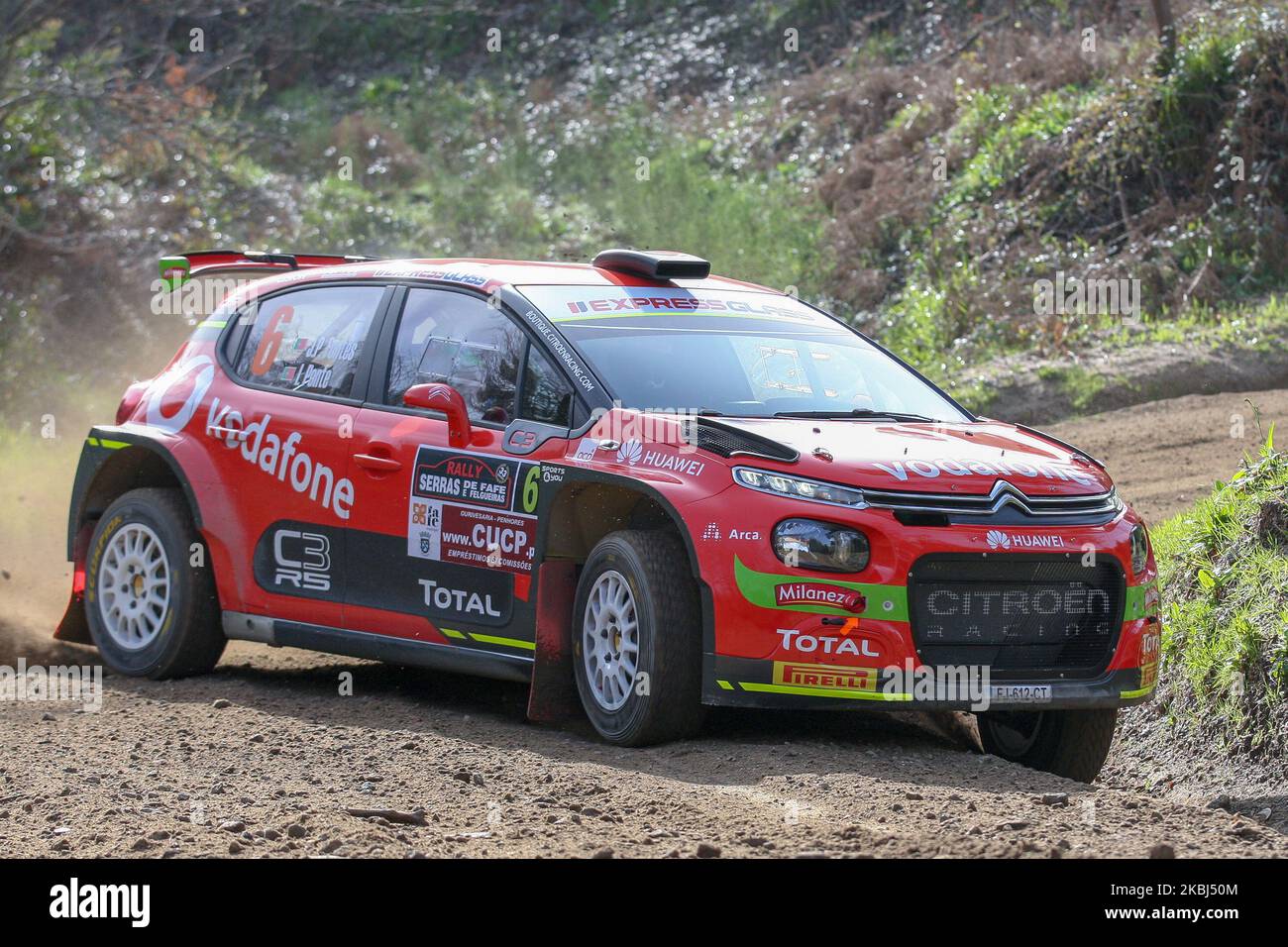 Jose Pedro Fontes (PRT) and Ines Ponte (PRT) in Citroen C3 R5 of Citroen Vodafone Team in action during the Rallye Serras de Fafe e Felgueiras 2020 in Fafe - Portugal, on February 28, 2020. (Photo by Jose Mendes / DPI / NurPhoto) Stock Photo