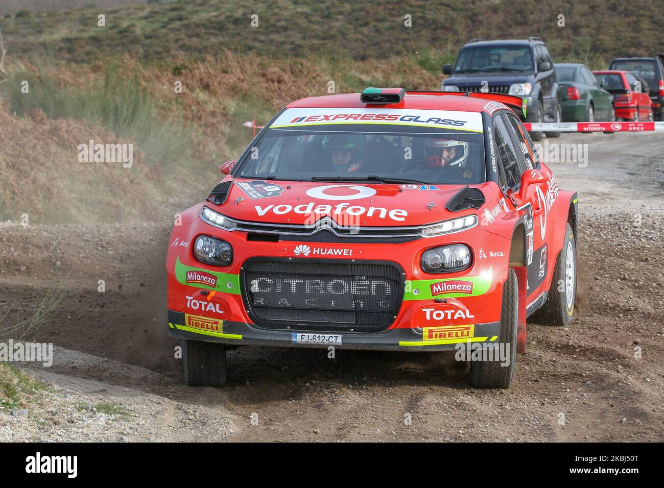 Jose Pedro Fontes (PRT) and Ines Ponte (PRT) in Citroen C3 R5 of Citroen Vodafone Team in action during the Rallye Serras de Fafe e Felgueiras 2020 in Fafe - Portugal, on February 28, 2020. (Photo by Jose Mendes / DPI / NurPhoto) Stock Photo