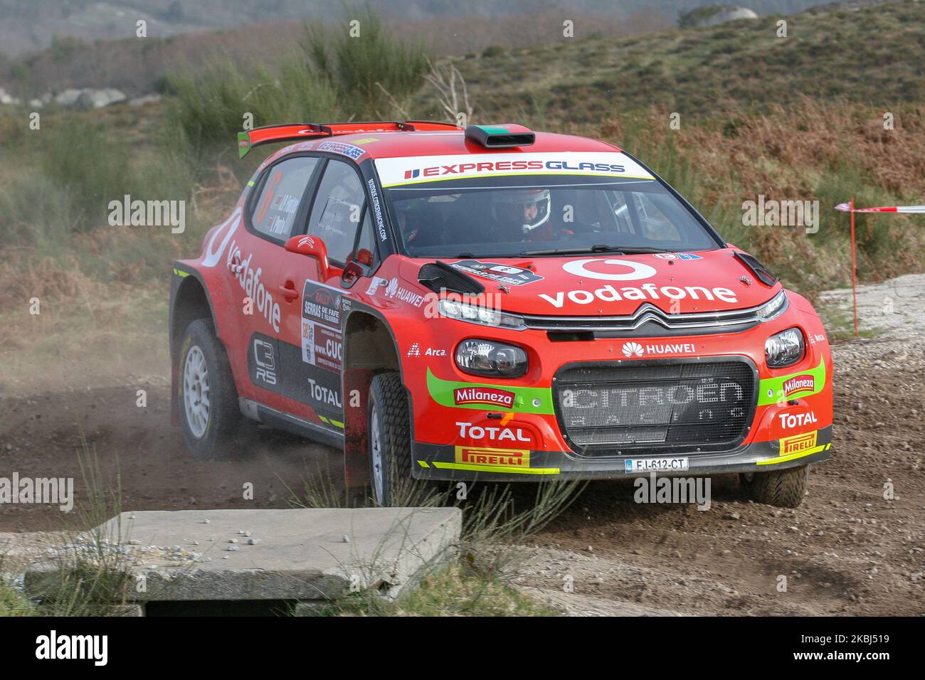 Jose Pedro Fontes (PRT) and Ines Ponte (PRT) in Citroen C3 R5 of Citroen Vodafone Team in action during the Rallye Serras de Fafe e Felgueiras 2020 in Fafe - Portugal, on February 28, 2020. (Photo by Jose Mendes / DPI / NurPhoto) Stock Photo