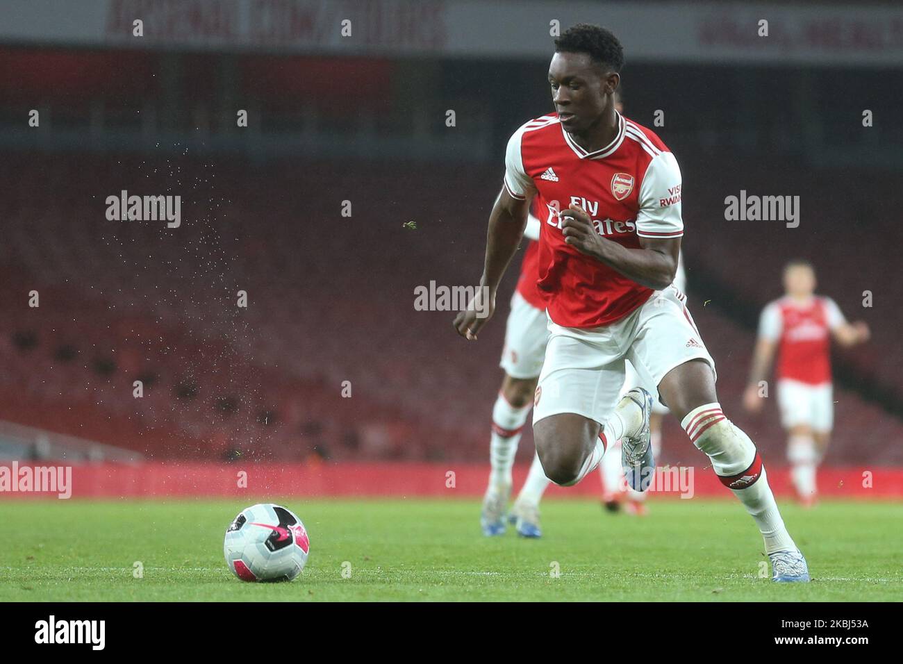 Florin Balogun of Arsenal u23 in action during the Premier League 2 match between Arsenal Under 23 and Manchester City Under 23 at the Emirates Stadium, London on Saturday 29th February 2020. (Photo by Jacques Feeney/MINews/NurPhoto) Stock Photo