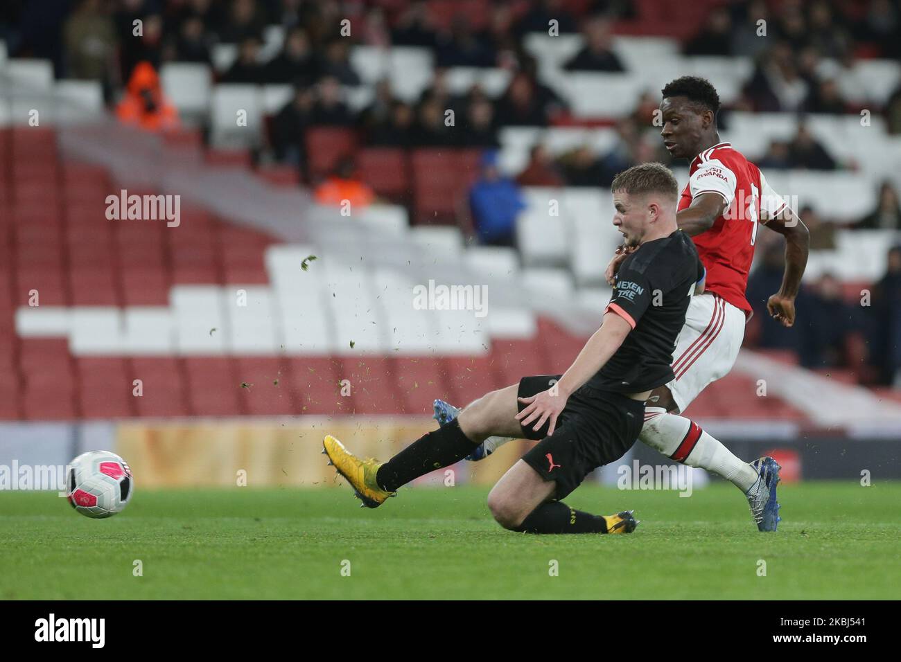 Florin Balogun of Arsenal u23 = during the Premier League 2 match between Arsenal Under 23 and Manchester City Under 23 at the Emirates Stadium, London on Saturday 29th February 2020. (Photo by Jacques Feeney/MINews/NurPhoto) Stock Photo