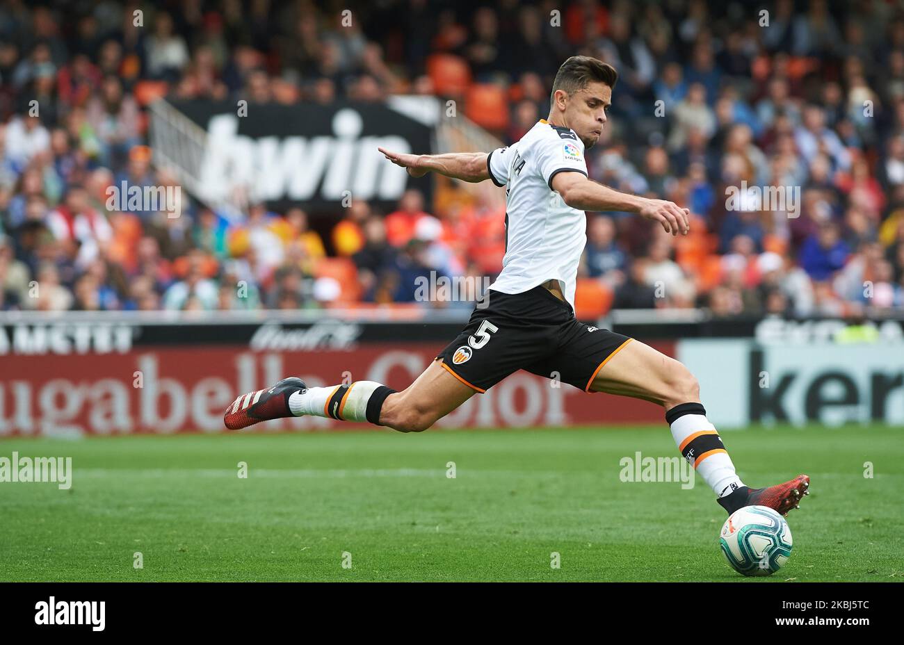 Gabriel Paulista of Valencia during the La Liga Santander match between Valencia and Real Betis at Estadio de Mestalla on February 29, 2020 in Valencia, Spain (Photo by Maria Jose Segovia/NurPhoto) Stock Photo