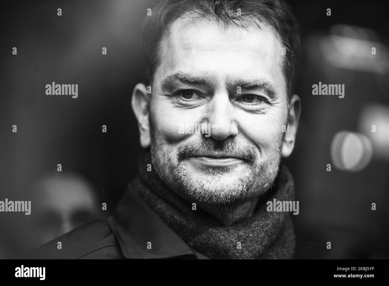 (EDITOR'S NOTE: Image has been converted to black and white) Igor Matovic, the leader of the Ordinary People and Independent Personalities (OLaNO) party, is pictured after voting in parliamentary election at the polling station in Trnava, Slovakia on 29 February, 2020. (Photo by Beata Zawrzel/NurPhoto) Stock Photo