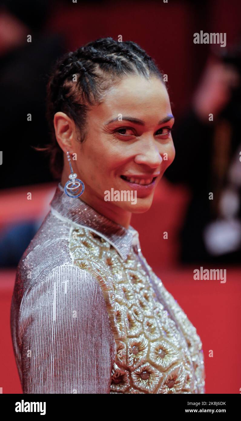 Annabelle Mandeng poses on the red carpet upon arrival for the Award