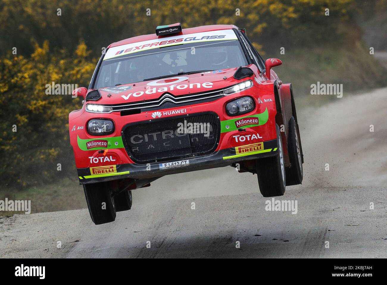 Jose Pedro Fontes (PRT) and Ines Ponte (PRT) in Citroen C3 R5 of Citroen Vodafone Team in action during the Rallye Serras de Fafe e Felgueiras 2020 in Fafe - Portugal, on February 28, 2020. (Photo by Paulo Oliveira/NurPhoto) Stock Photo