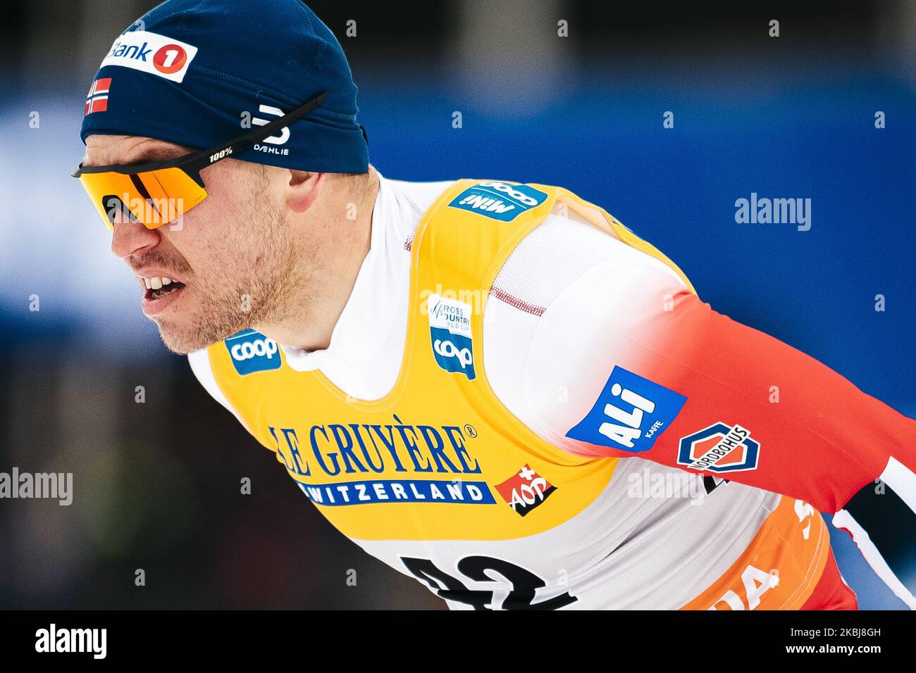 Paal Golberg during the men’s 15.0 km cross-country interval of the FIS Nordic Ski World Championships in Lahti, Finland, on February 29, 2020. (Photo by Antti Yrjonen/NurPhoto) Stock Photo