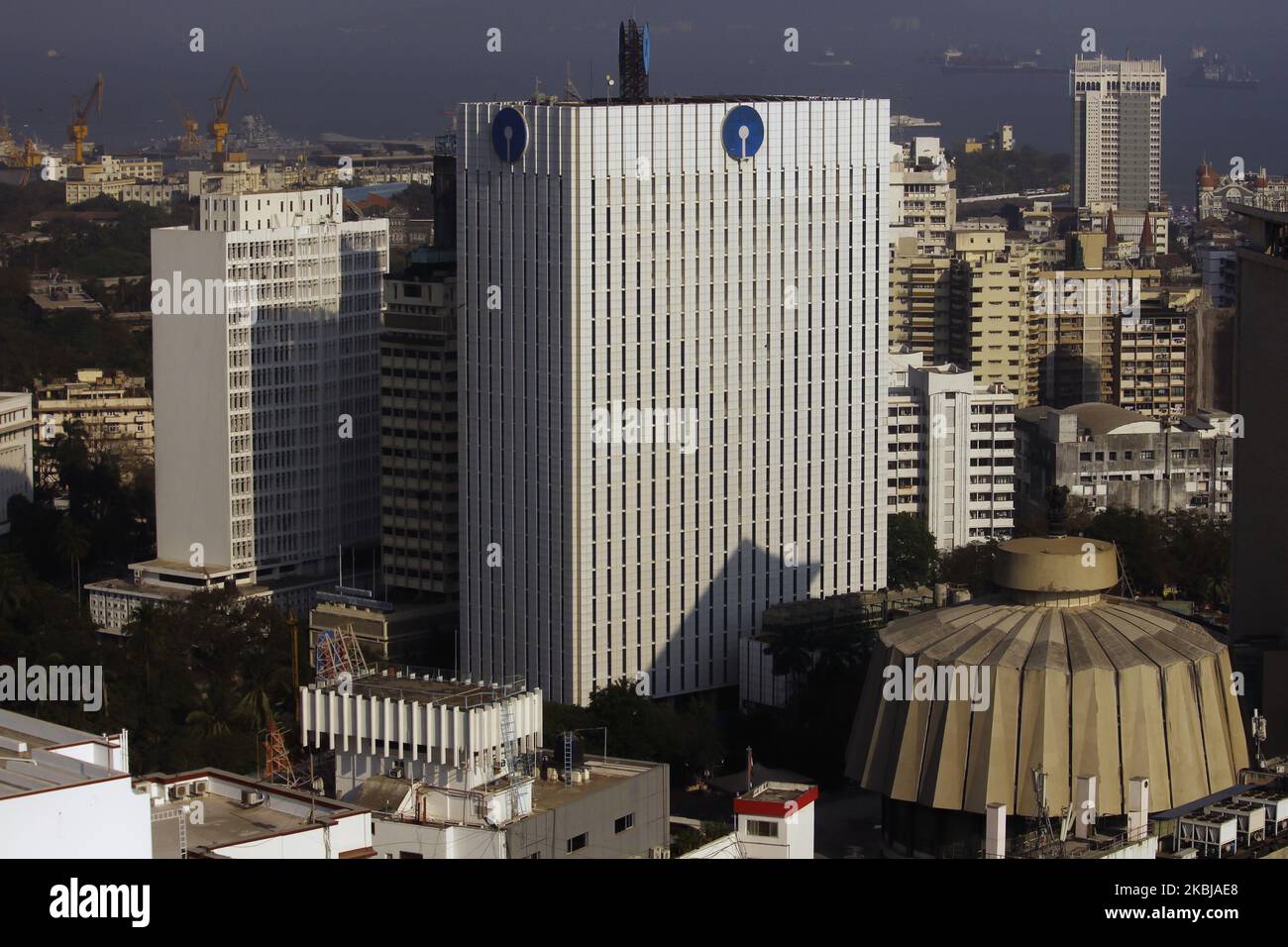 The State Bank of India (SBI) office building is seen on March 02, 2020