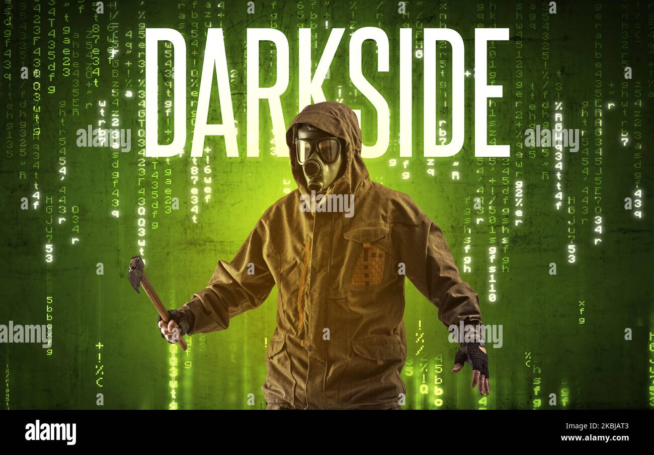 Faceless hacker with inscription concept Stock Photo - Alamy