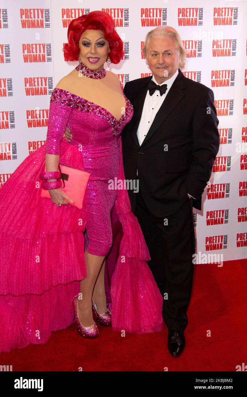 La Voix and David Emanuel attends the press night performance of ''Pretty Woman'' at the Piccadilly Theatre on March 2, 2020 in London, England. (Photo by Robin Pope/NurPhoto) Stock Photo