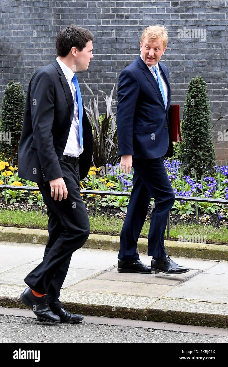 Britain's Health Secretary Matt Hancock leaves 10 Downing Street after attending a press conference on March 3, 2020 in London, England. Prime Minister Boris Johnson is announcing plans for combating the spread of the new COVID-19 coronavirus in the UK. (Photo by Alberto Pezzali/NurPhoto) Stock Photo