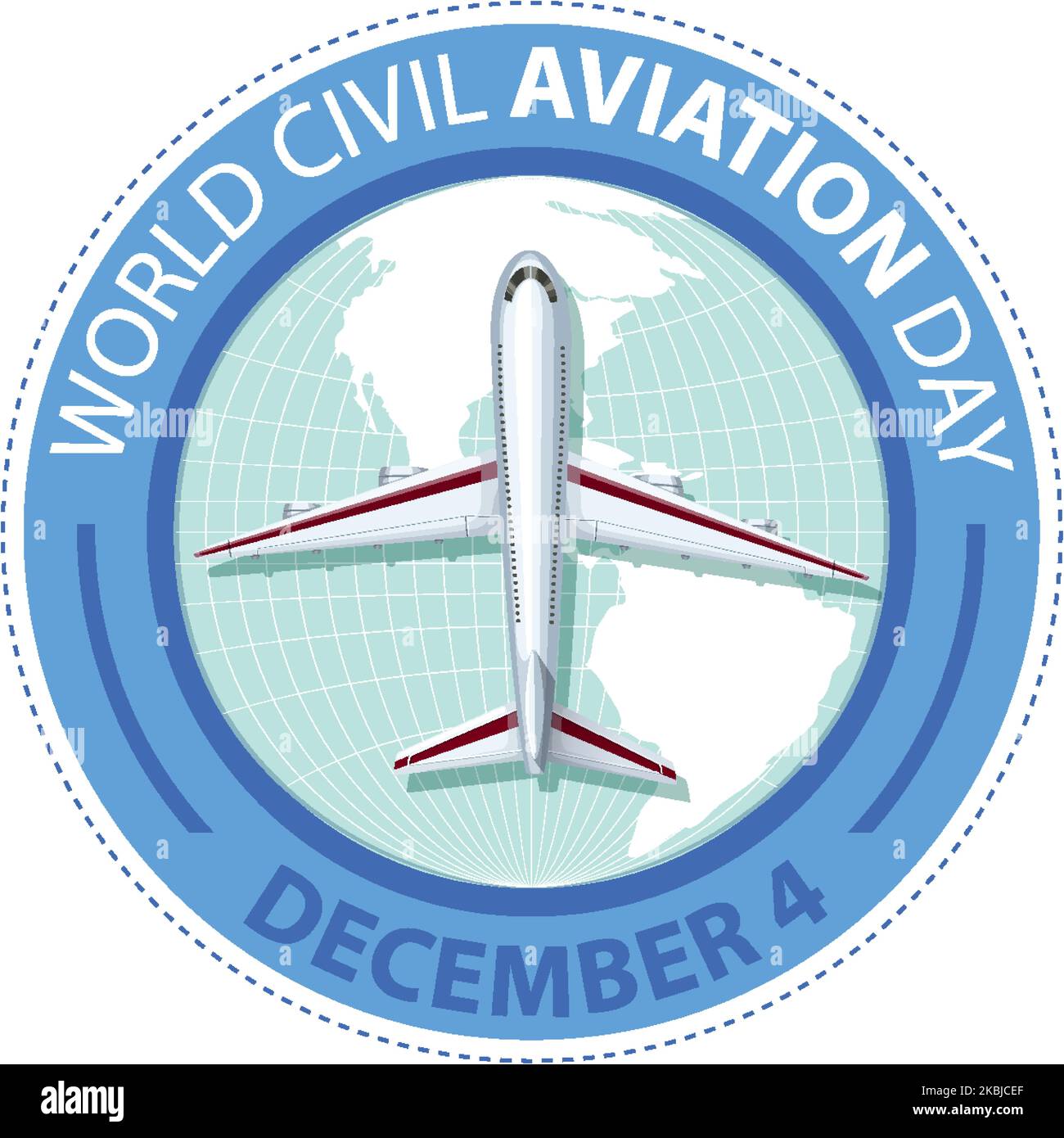 International Civil Aviation Day Icon Banner Illustration Stock Vector ...