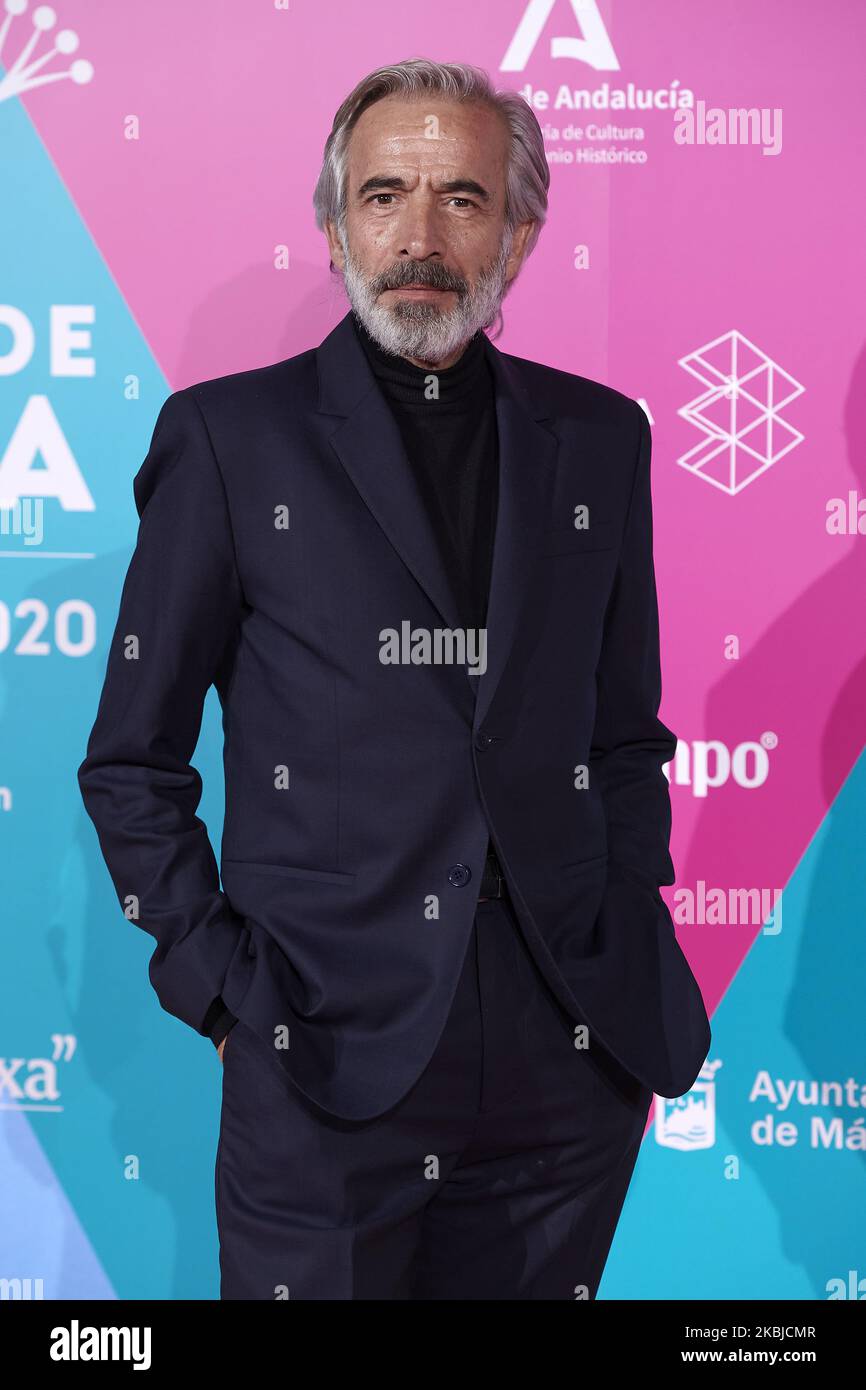 Imanol Arias attends the 23rd Malaga Film Festival Cocktail Party photocall at Circulo de las Artes in Madrid, Spain on Mar 3, 2020 (Photo by Carlos Dafonte/NurPhoto) Stock Photo