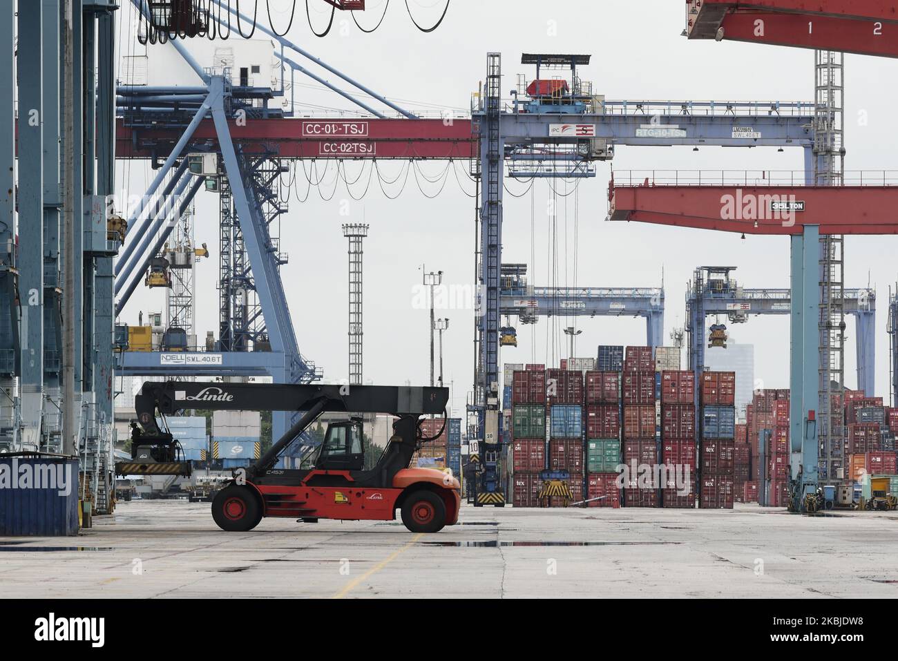A pile of cargo at Jakarta International Container Terminal, Tanjung ...