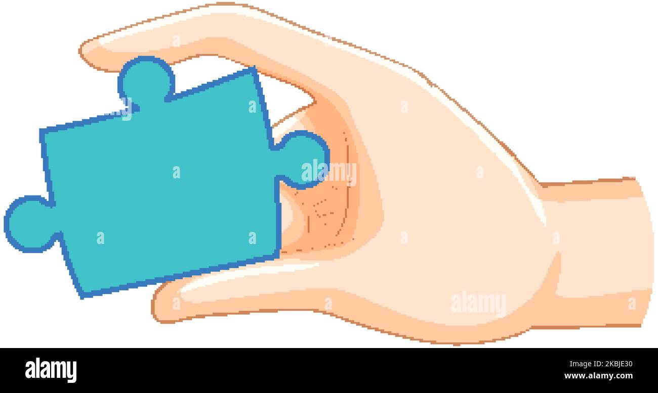 Hand holding a piece of jigsaw illustration Stock Vector Image & Art ...