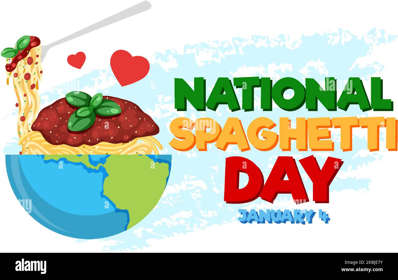 National Spaghetti Day Banner Design illustration Stock Vector Image