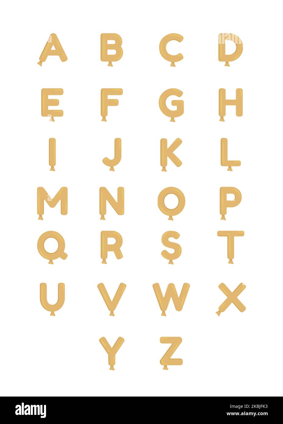 Balloon styled alphabet semi flat color vector object Stock Vector
