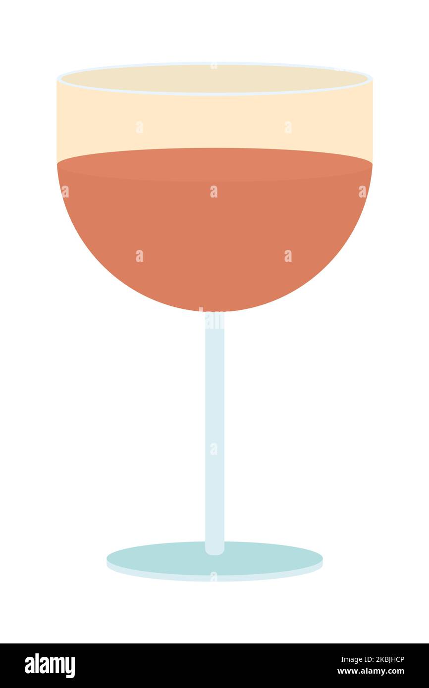 Glass of wine semi flat color vector object Stock Vector