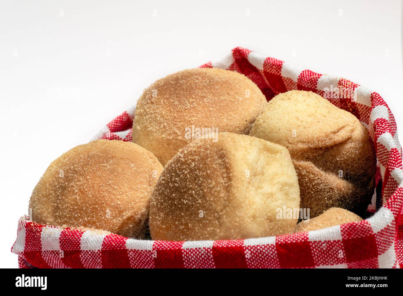 Pandesal or pan de sal is a Filipino traditional bread usually eaten during breakfast or afternoon snack. with copyspace for texts Stock Photo