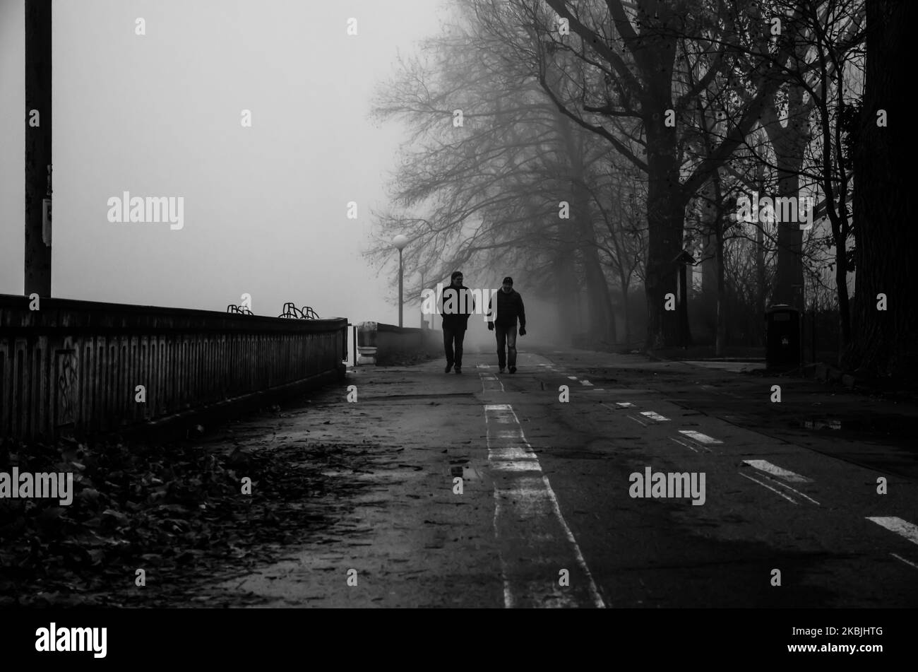 foggy weather in the city Stock Photo - Alamy