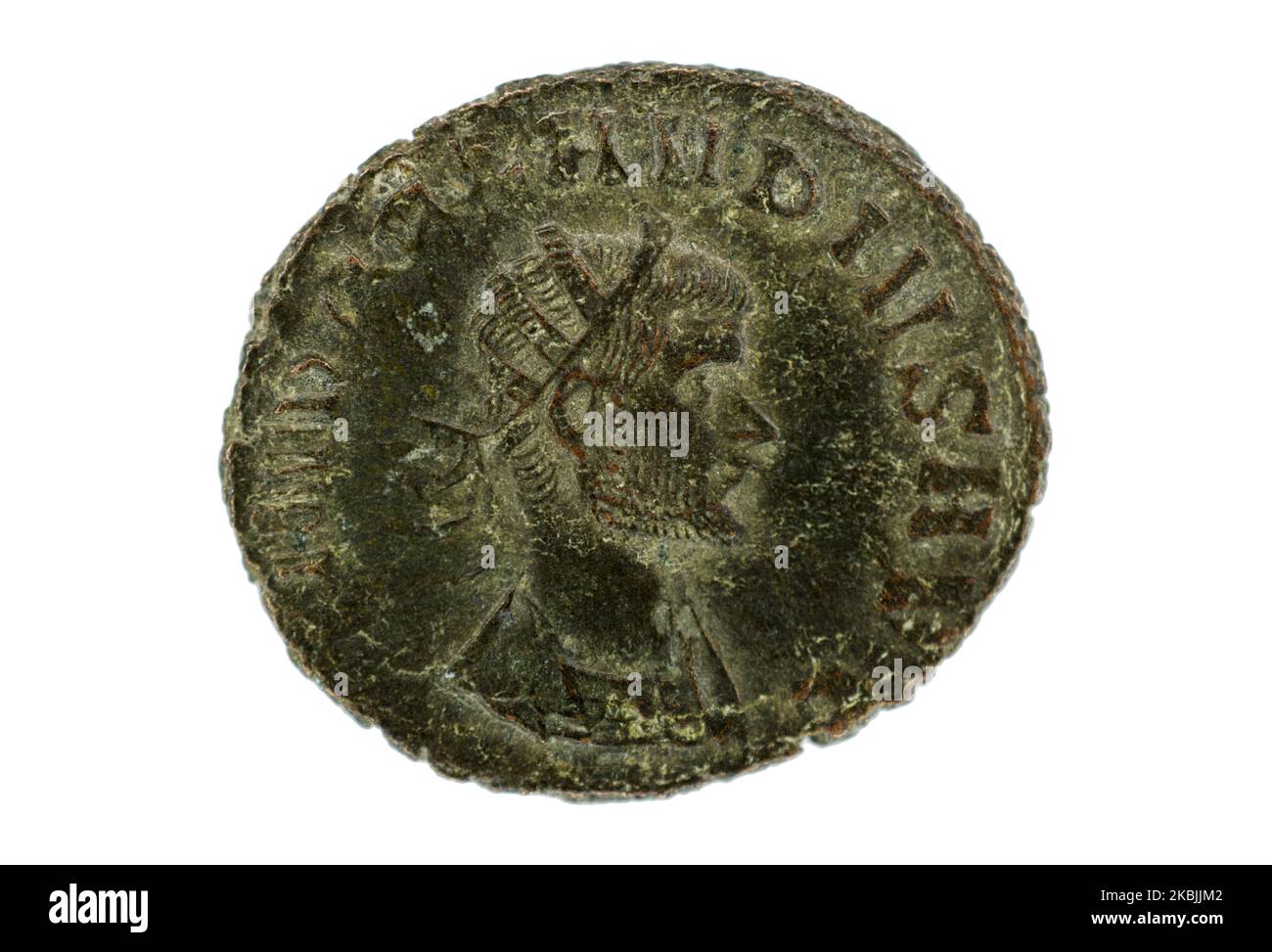 The obverse of a Roman coin, an antoninianus showing Claudius II (268-270 AD). Stock Photo