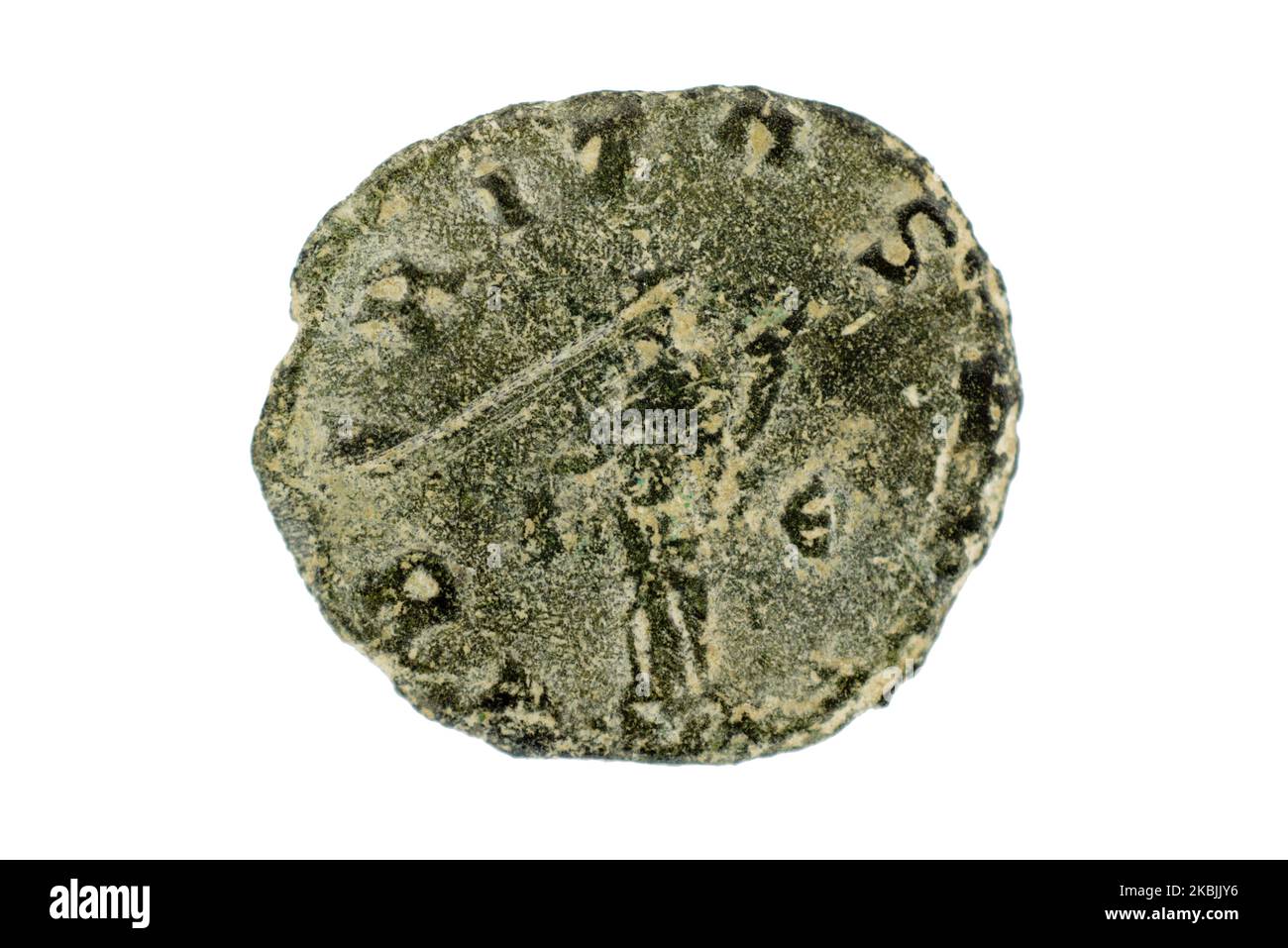 The reverse of a Roman coin, an Aurelian antoninianus (c. 270-275 AD). Stock Photo